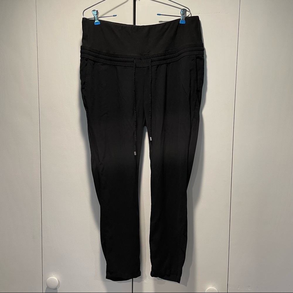 H&M MAMA maternity linen pants - dark gray/black